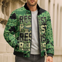 Personalized Portland Frog Protest Bomber Puffer Jacket Only You Can Prevent Fascism - Wonder Print Shop