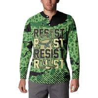 Personalized Portland Frog Protest Button Sweatshirt Only You Can Prevent Fascism - Wonder Print Shop