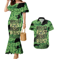 Personalized Portland Frog Protest Couples Matching Mermaid Dress and Hawaiian Shirt Only You Can Prevent Fascism - Wonder Print Shop