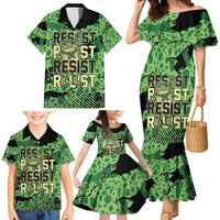Personalized Portland Frog Protest Family Matching Mermaid Dress and Hawaiian Shirt Only You Can Prevent Fascism - Wonder Print Shop