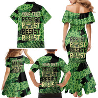 Personalized Portland Frog Protest Family Matching Mermaid Dress and Hawaiian Shirt Only You Can Prevent Fascism - Wonder Print Shop