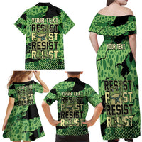 Personalized Portland Frog Protest Family Matching Off Shoulder Maxi Dress and Hawaiian Shirt Only You Can Prevent Fascism - Wonder Print Shop
