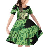 Personalized Portland Frog Protest Family Matching Off Shoulder Short Dress and Hawaiian Shirt Only You Can Prevent Fascism - Wonder Print Shop