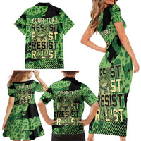 Personalized Portland Frog Protest Family Matching Short Sleeve Bodycon Dress and Hawaiian Shirt Only You Can Prevent Fascism - Wonder Print Shop