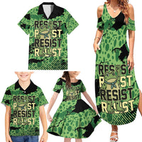 Personalized Portland Frog Protest Family Matching Summer Maxi Dress and Hawaiian Shirt Only You Can Prevent Fascism - Wonder Print Shop
