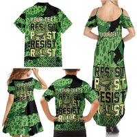 Personalized Portland Frog Protest Family Matching Summer Maxi Dress and Hawaiian Shirt Only You Can Prevent Fascism - Wonder Print Shop