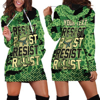Personalized Portland Frog Protest Hoodie Dress Only You Can Prevent Fascism - Wonder Print Shop