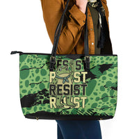 Portland Frog Protest Leather Tote Bag Only You Can Prevent Fascism - Wonder Print Shop