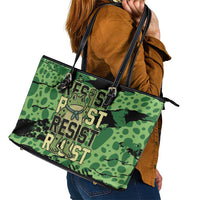 Portland Frog Protest Leather Tote Bag Only You Can Prevent Fascism - Wonder Print Shop
