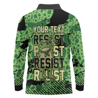 Personalized Portland Frog Protest Long Sleeve Polo Shirt Only You Can Prevent Fascism - Wonder Print Shop