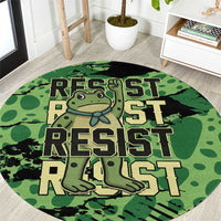 Portland Frog Protest Round Carpet Only You Can Prevent Fascism - Wonder Print Shop