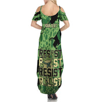 Personalized Portland Frog Protest Summer Maxi Dress Only You Can Prevent Fascism - Wonder Print Shop