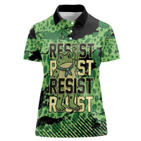 Personalized Portland Frog Protest Women Polo Shirt Only You Can Prevent Fascism - Wonder Print Shop