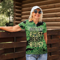 Personalized Portland Frog Protest Women Polo Shirt Only You Can Prevent Fascism - Wonder Print Shop