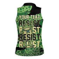 Personalized Portland Frog Protest Women Sleeveless Polo Shirt Only You Can Prevent Fascism - Wonder Print Shop