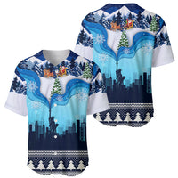 New York Christmas Baseball Jersey Manhattan Statue Of Liberty - Wonder Print Shop