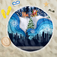 New York Christmas Beach Blanket Manhattan Statue Of Liberty - Wonder Print Shop