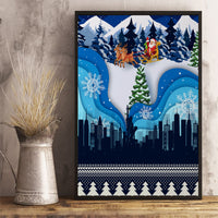 New York Christmas Canvas Wall Art Manhattan Statue Of Liberty - Wonder Print Shop