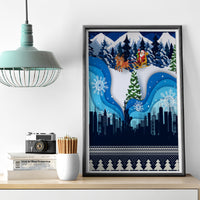 New York Christmas Canvas Wall Art Manhattan Statue Of Liberty - Wonder Print Shop