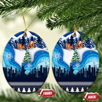 New York Christmas Ceramic Ornament Manhattan Statue Of Liberty - Wonder Print Shop