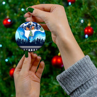 New York Christmas Ceramic Ornament Manhattan Statue Of Liberty - Wonder Print Shop