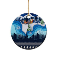 New York Christmas Ceramic Ornament Manhattan Statue Of Liberty - Wonder Print Shop