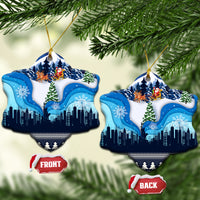 New York Christmas Ceramic Ornament Manhattan Statue Of Liberty - Wonder Print Shop
