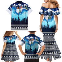 New York Christmas Family Matching Mermaid Dress and Hawaiian Shirt Manhattan Statue Of Liberty - Wonder Print Shop