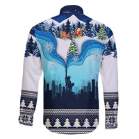 New York Christmas Family Matching Off Shoulder Maxi Dress and Hawaiian Shirt Manhattan Statue Of Liberty - Wonder Print Shop