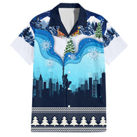 New York Christmas Family Matching Short Sleeve Bodycon Dress and Hawaiian Shirt Manhattan Statue Of Liberty - Wonder Print Shop