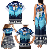 New York Christmas Family Matching Tank Maxi Dress and Hawaiian Shirt Manhattan Statue Of Liberty - Wonder Print Shop