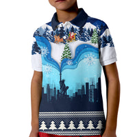 New York Christmas Kid Polo Shirt Manhattan Statue Of Liberty - Wonder Print Shop