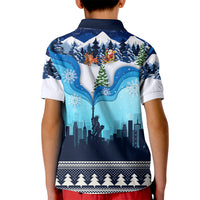 New York Christmas Kid Polo Shirt Manhattan Statue Of Liberty - Wonder Print Shop