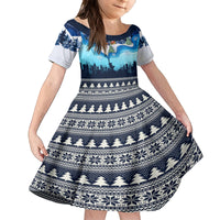 New York Christmas Kid Short Sleeve Dress Manhattan Statue Of Liberty - Wonder Print Shop