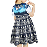 New York Christmas Kid Short Sleeve Dress Manhattan Statue Of Liberty - Wonder Print Shop