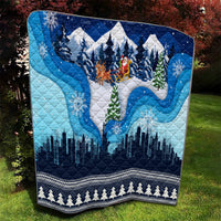 New York Christmas Quilt Manhattan Statue Of Liberty - Wonder Print Shop