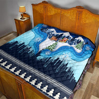 New York Christmas Quilt Manhattan Statue Of Liberty - Wonder Print Shop