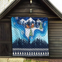 New York Christmas Quilt Manhattan Statue Of Liberty - Wonder Print Shop