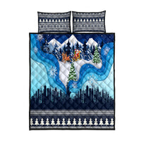 New York Christmas Quilt Bed Set Manhattan Statue Of Liberty - Wonder Print Shop