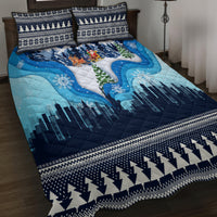 New York Christmas Quilt Bed Set Manhattan Statue Of Liberty - Wonder Print Shop