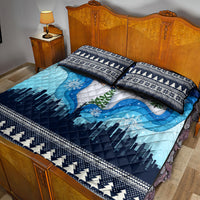 New York Christmas Quilt Bed Set Manhattan Statue Of Liberty - Wonder Print Shop