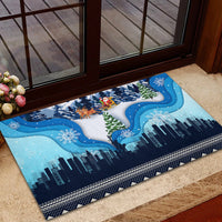 New York Christmas Rubber Doormat Manhattan Statue Of Liberty - Wonder Print Shop