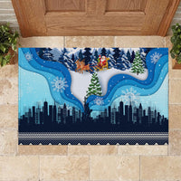 New York Christmas Rubber Doormat Manhattan Statue Of Liberty - Wonder Print Shop