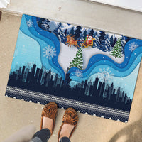 New York Christmas Rubber Doormat Manhattan Statue Of Liberty - Wonder Print Shop