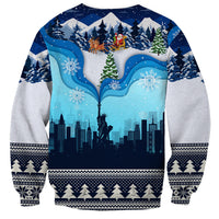 New York Christmas Sweatshirt Manhattan Statue Of Liberty - Wonder Print Shop