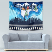 New York Christmas Tapestry Manhattan Statue Of Liberty - Wonder Print Shop