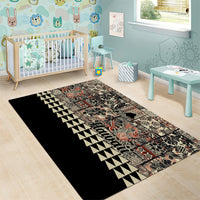 Hawaiian Quilt Area Rug Hibiscus Kakau Vintage Style - Wonder Print Shop