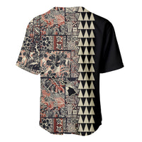 Hawaiian Quilt Baseball Jersey Hibiscus Kakau Vintage Style - Wonder Print Shop
