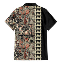 Hawaiian Quilt Family Matching Mermaid Dress and Hawaiian Shirt Hibiscus Kakau Vintage Style - Wonder Print Shop