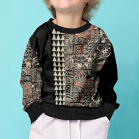 Hawaii Quilt Kid Ugly Christmas Sweater Hibiscus Kakau Vintage Style - Wonder Print Shop